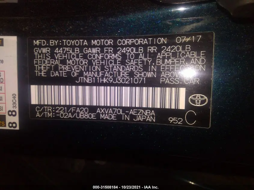 2018 TOYOTA CAMRY LE/SE/XLE/L
