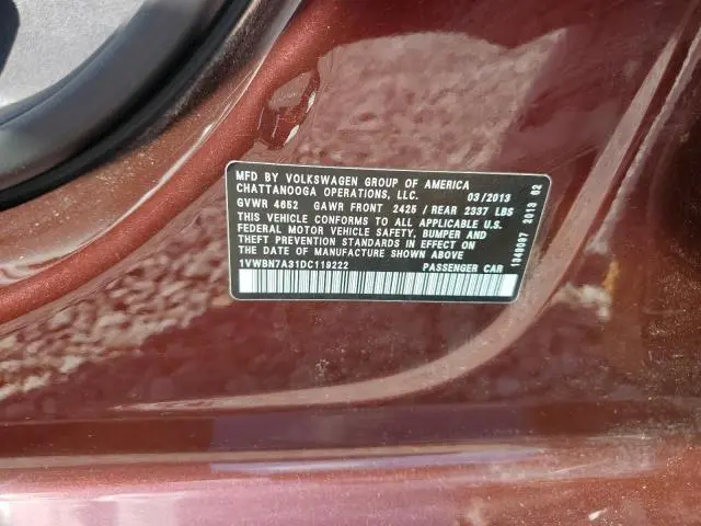 2013 VOLKSWAGEN PASSAT SE  