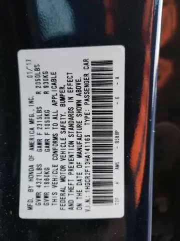 2017 HONDA ACCORD SPORT SPECIAL EDITION  