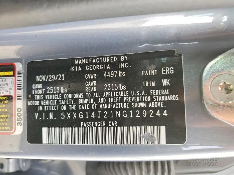 2022 KIA K5 LXS  