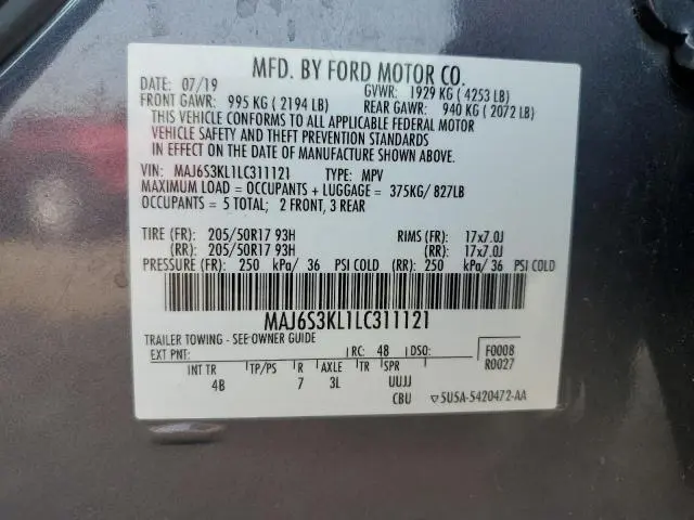 2020 FORD ECOSPORT TITANIUM  