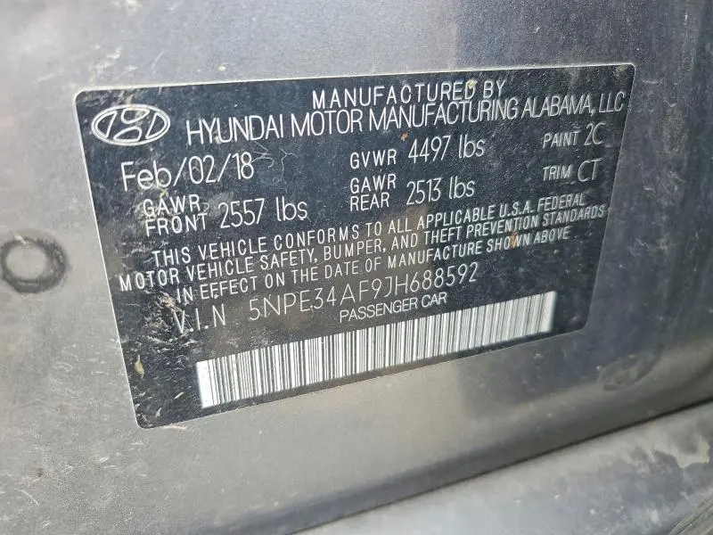 2018 HYUNDAI SONATA SEL  