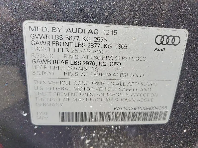 2016 AUDI SQ5 PREMIUM PLUS  
