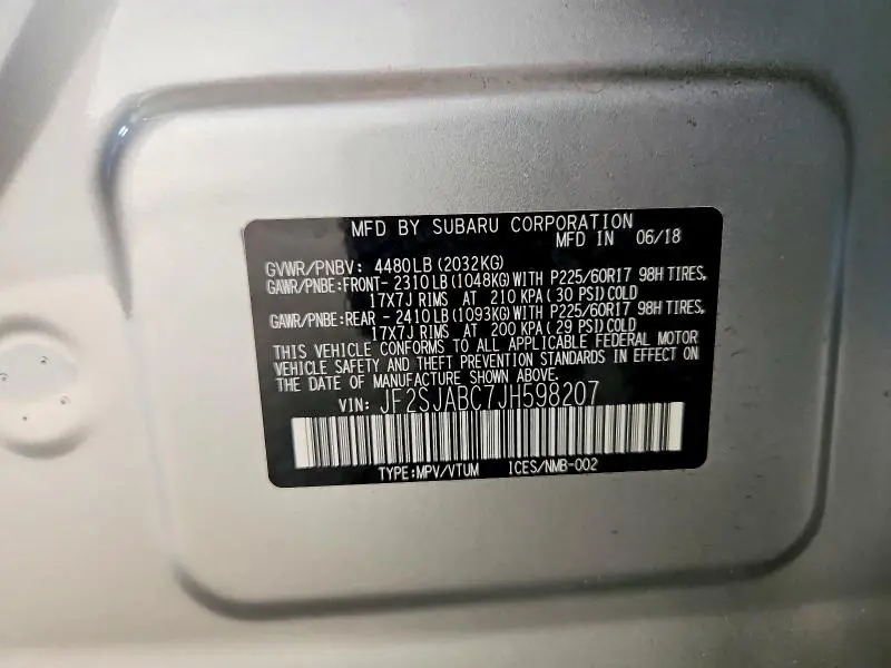 2018 SUBARU FORESTER 2.5I  
