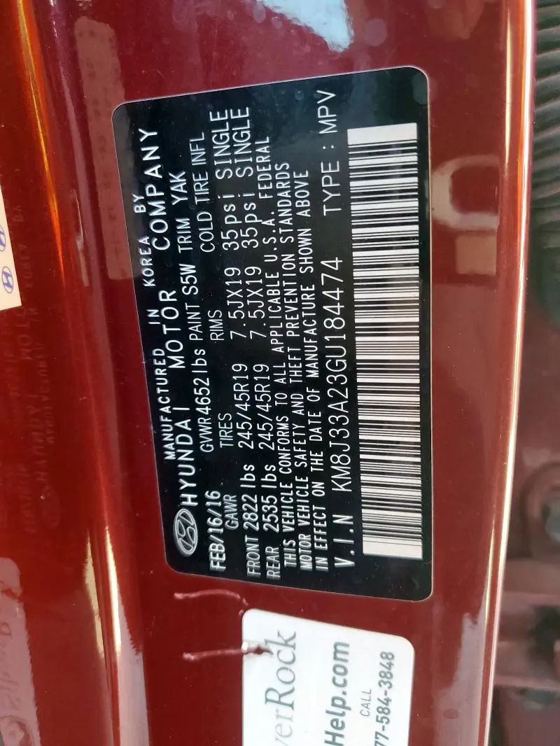 2016 HYUNDAI TUCSON LIMITED  