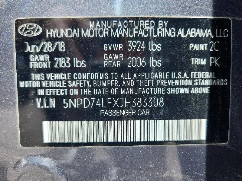 2018 HYUNDAI ELANTRA SE  