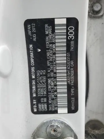 2012 MITSUBISHI I MIEV ES