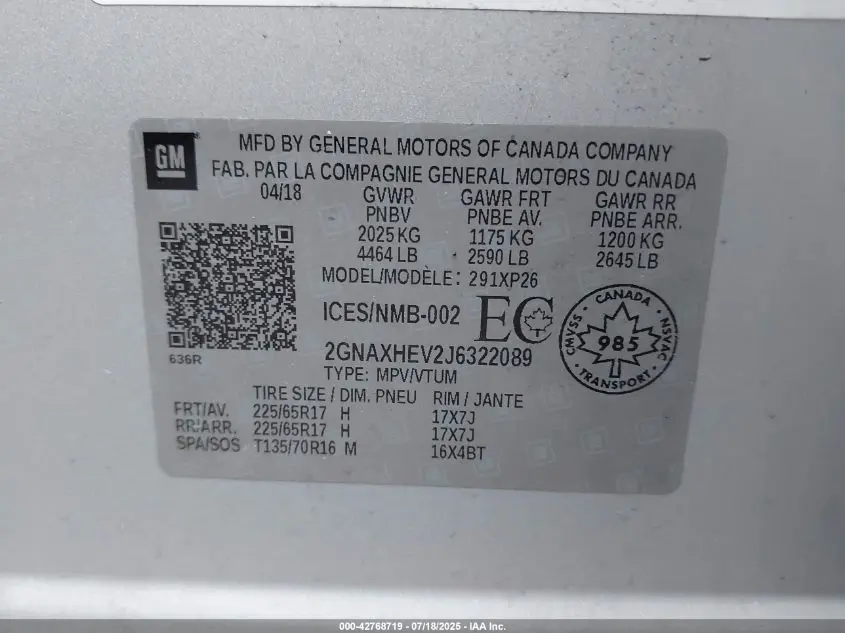 2018 CHEVROLET EQUINOX LS