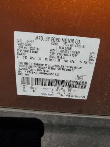 2017 FORD EXPLORER XLT  