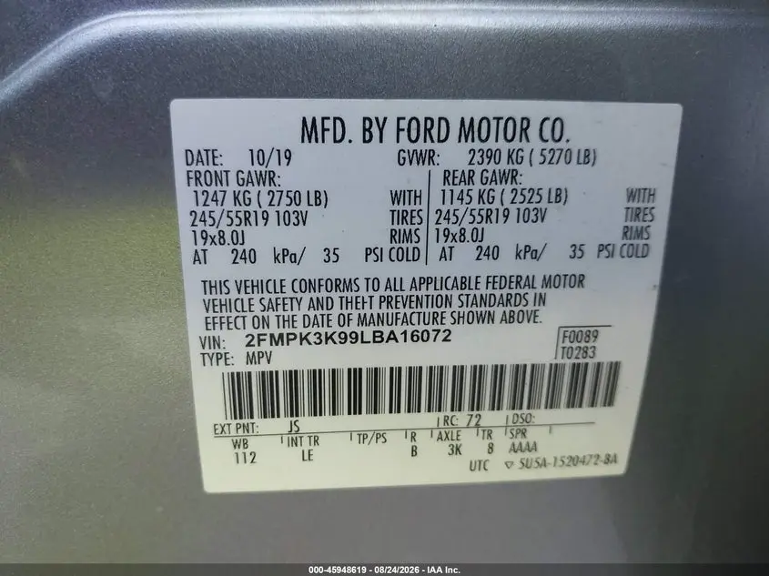 2020 FORD EDGE TITANIUM
