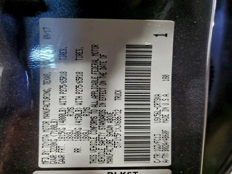 2018 TOYOTA TUNDRA DOUBLE CAB SR  