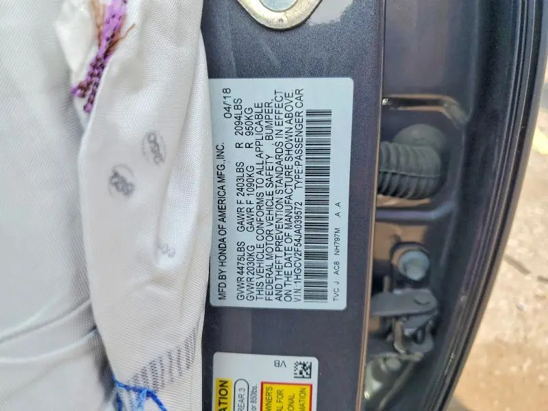 2018 HONDA ACCORD EXL  