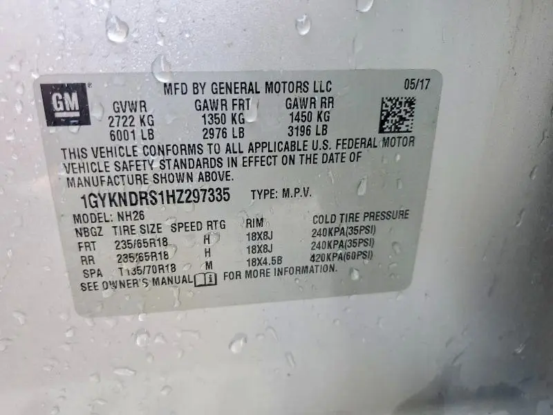 2017 CADILLAC XT5 LUXURY  