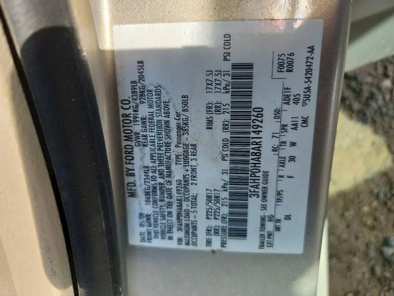 2010 FORD FUSION SE  