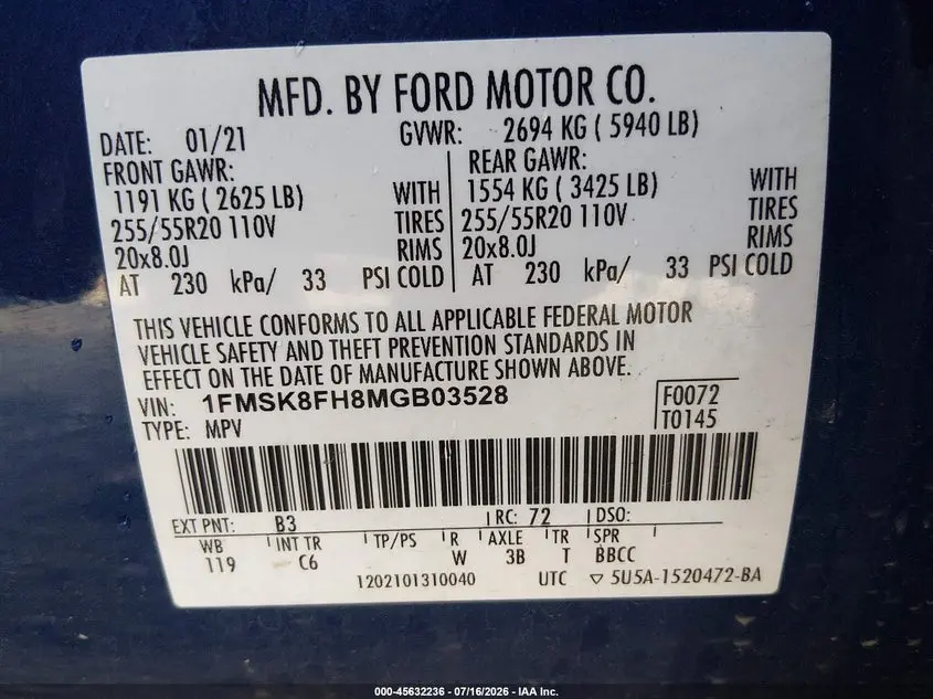 2021 FORD EXPLORER LIMITED