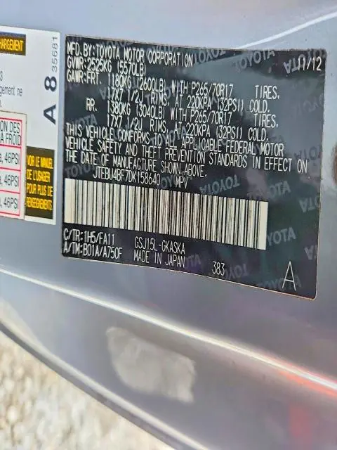 2013 TOYOTA FJ CRUISER BASE  