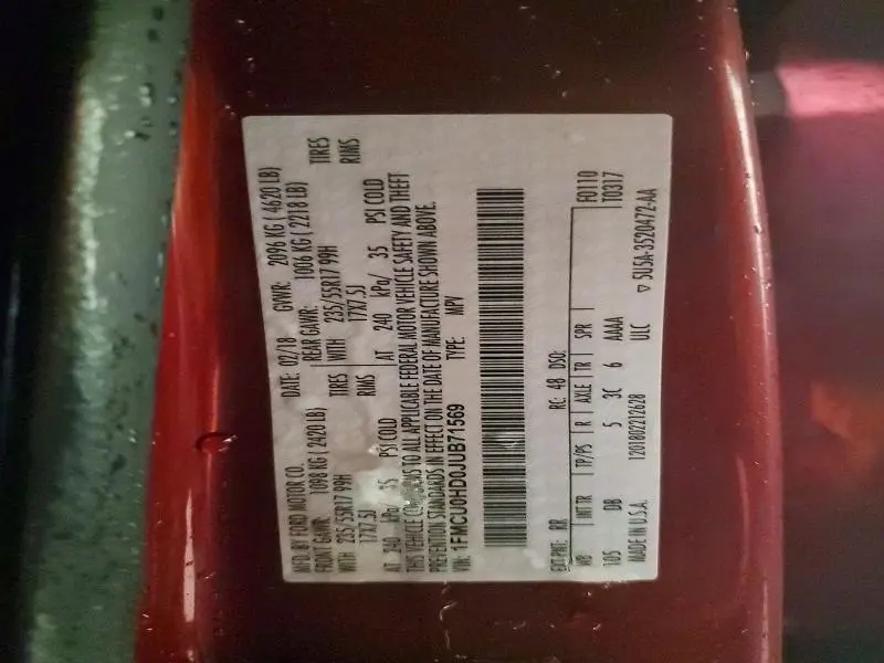 2018 FORD ESCAPE SEL  