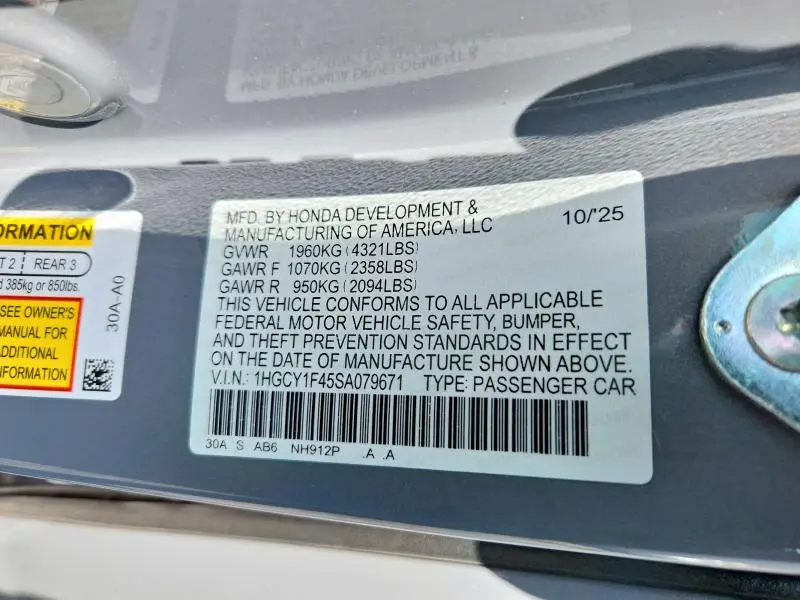 2025 HONDA ACCORD SE  