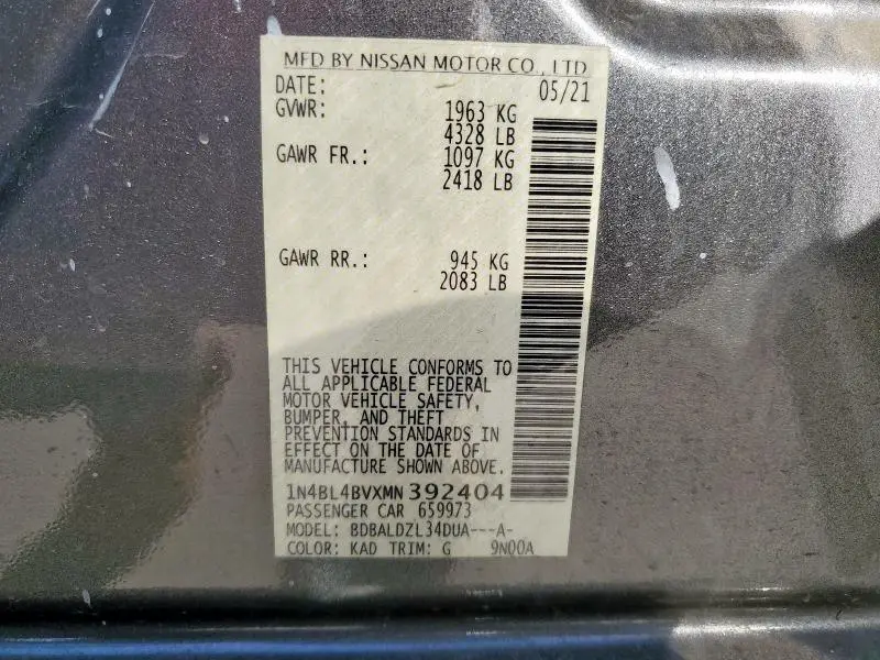 2021 NISSAN ALTIMA S  