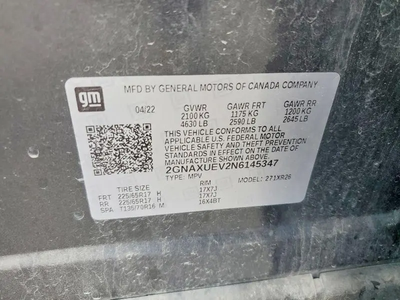 2022 CHEVROLET EQUINOX LT  