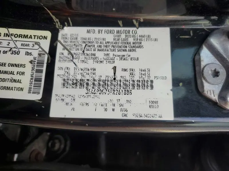 2015 FORD FUSION S  