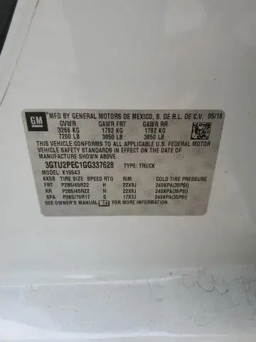 2016 GMC SIERRA K1500 DENALI  