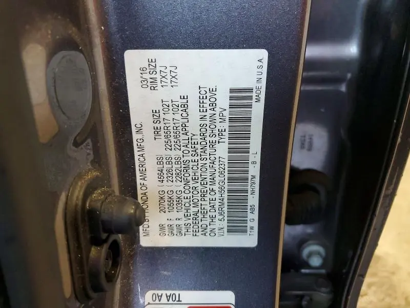 2016 HONDA CR-V EX  