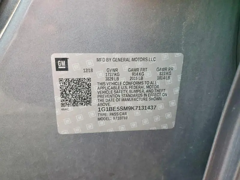 2019 CHEVROLET CRUZE LT  