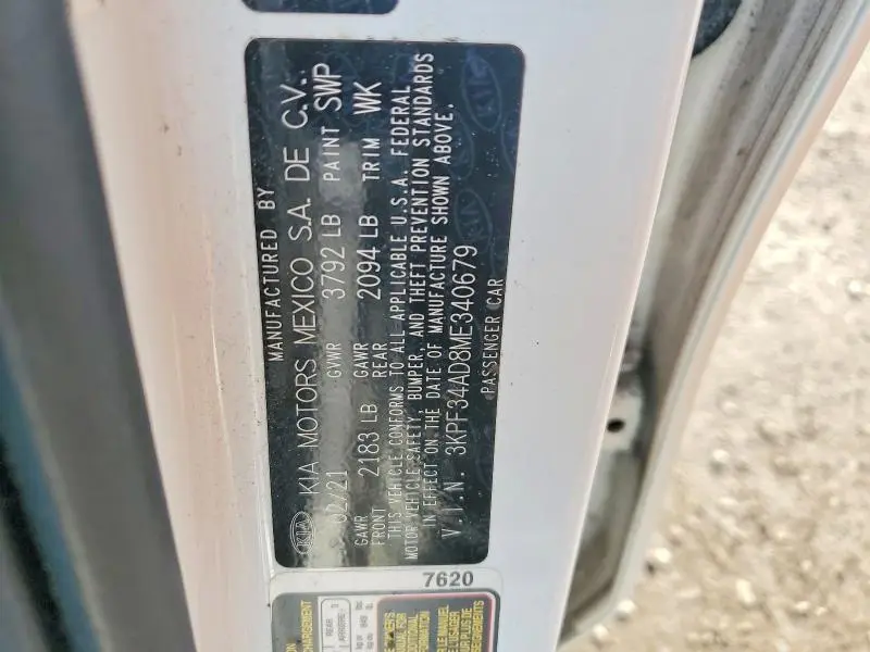 2021 KIA FORTE GT LINE  