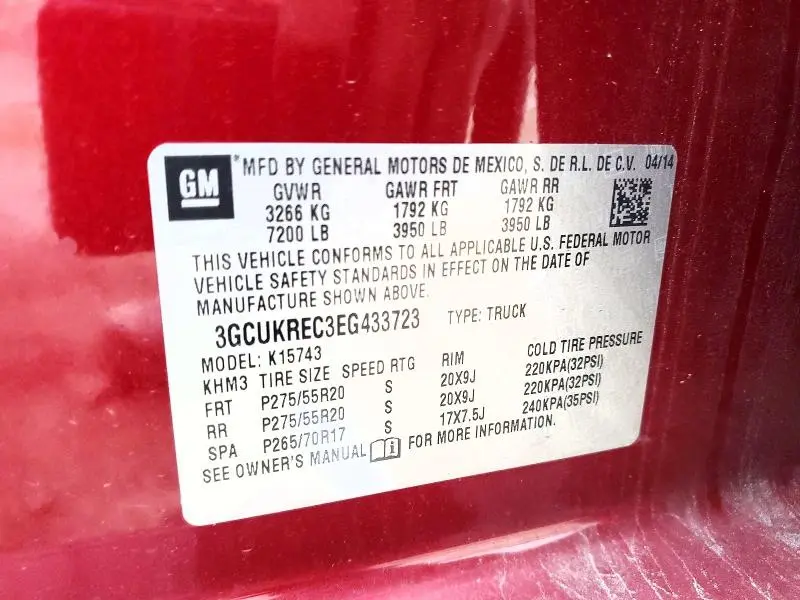 2014 CHEVROLET SILVERADO K1500 LT  