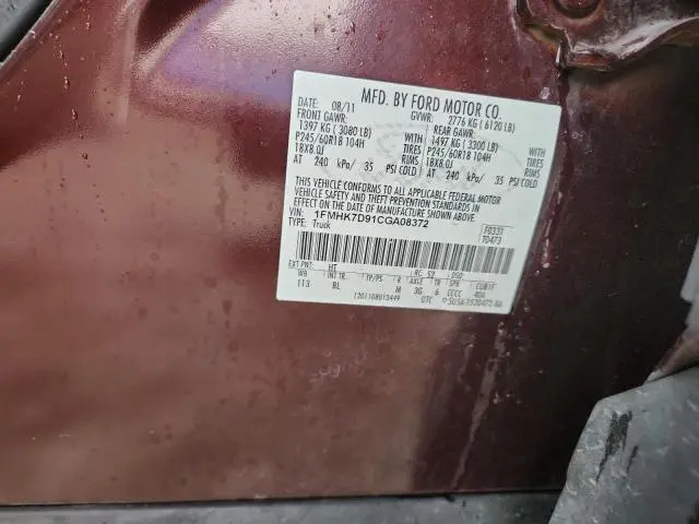 2012 FORD EXPLORER XLT  