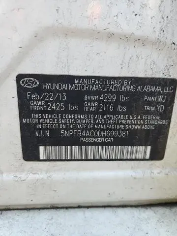 2013 HYUNDAI SONATA GLS  