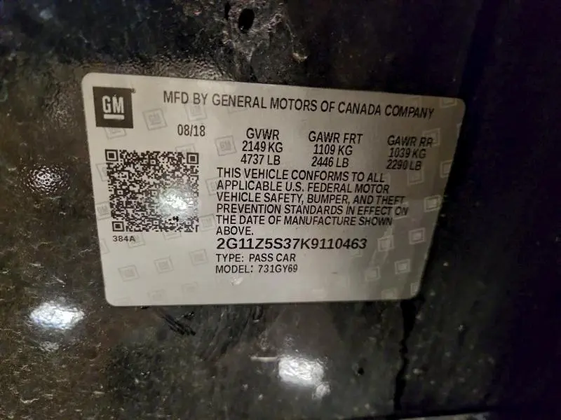 2019 CHEVROLET IMPALA LT  