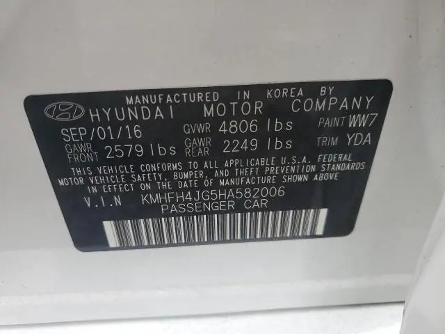 2017 HYUNDAI AZERA LIMITED  