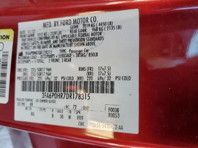 2013 FORD FUSION SE  