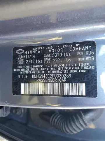 2015 HYUNDAI GENESIS 3.8L  