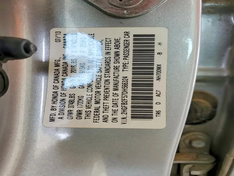 2013 HONDA CIVIC LX  
