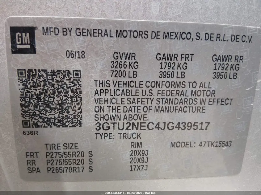 2018 GMC SIERRA 1500 SLT