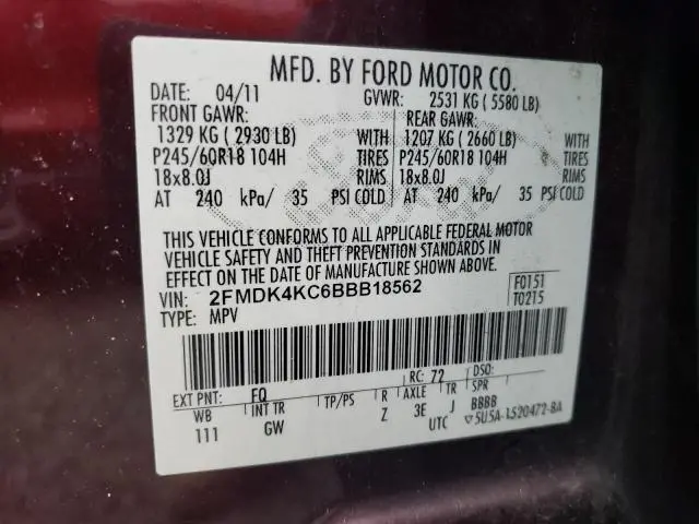 2011 FORD EDGE LIMITED  