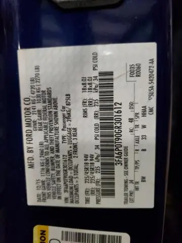 2016 FORD FUSION SE  