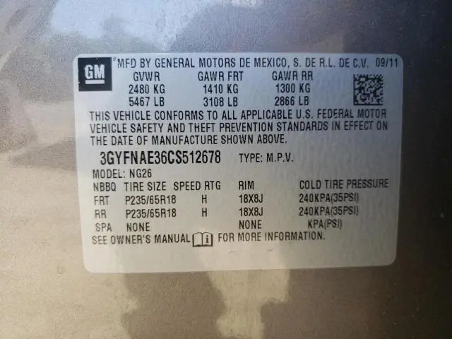 2012 CADILLAC SRX LUXURY COLLECTION