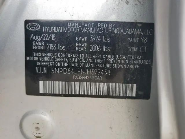 2018 HYUNDAI ELANTRA SEL  