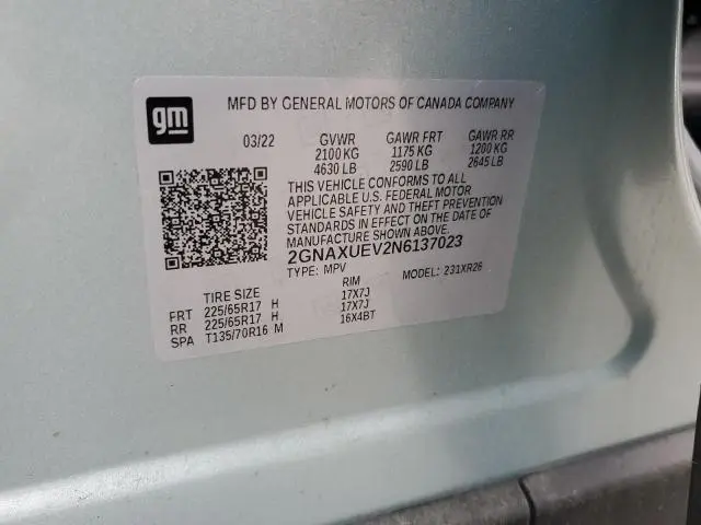 2022 CHEVROLET EQUINOX LT  