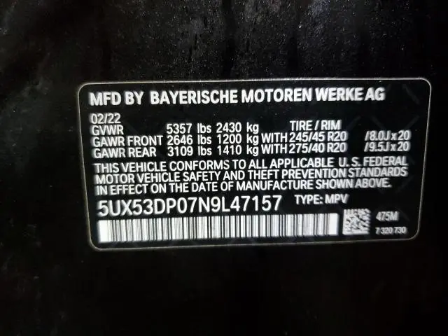 2022 BMW X3 XDRIVE30I  