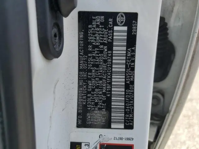 2012 TOYOTA CAMRY BASE  