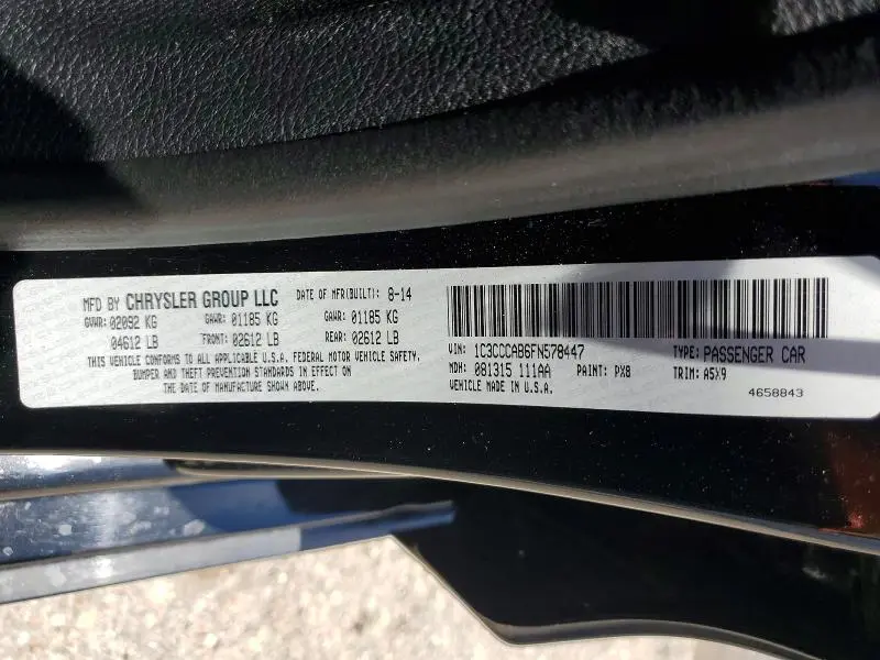 2015 CHRYSLER 200 LIMITED  