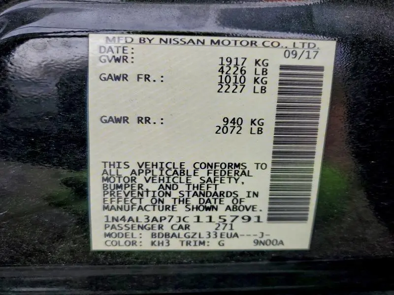 2018 NISSAN ALTIMA 2.5  