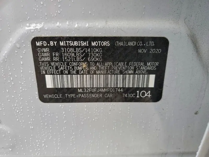 2021 MITSUBISHI MIRAGE G4 ES  