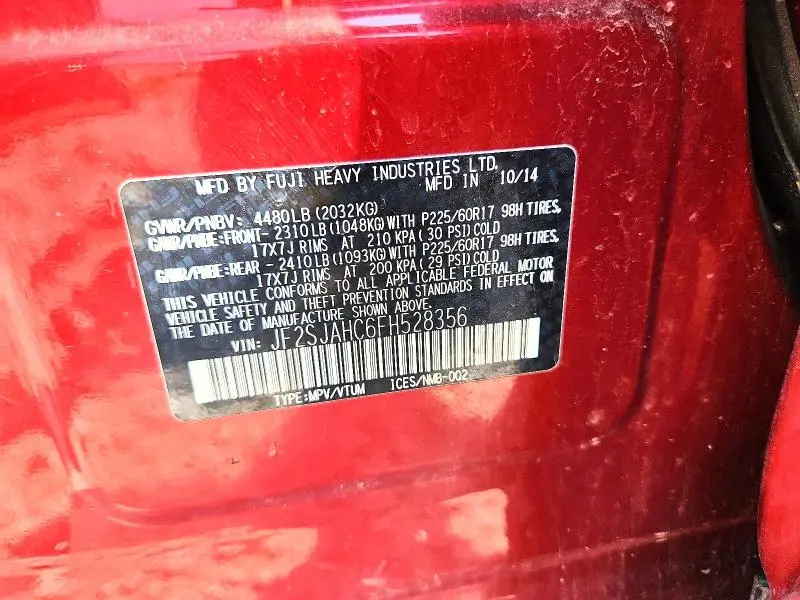 2015 SUBARU FORESTER 2.5I LIMITED  