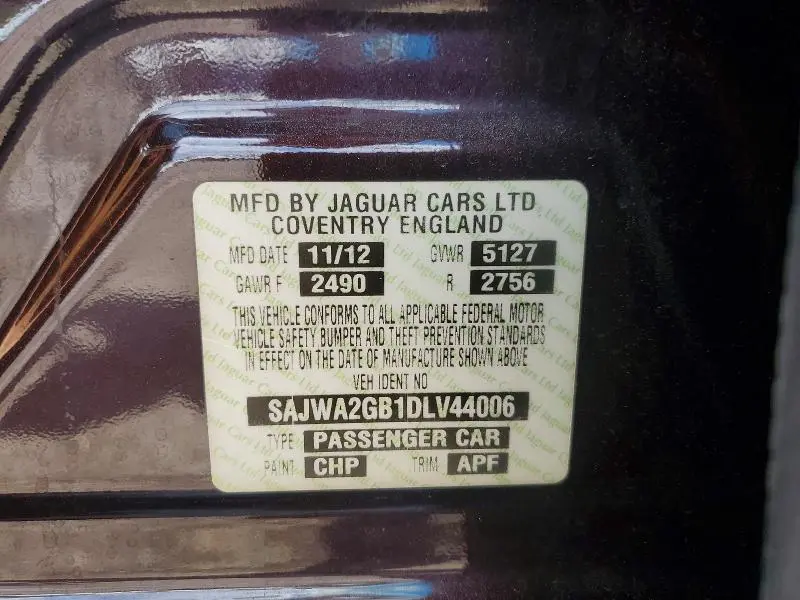 2013 JAGUAR XJL PORTFOLIO  